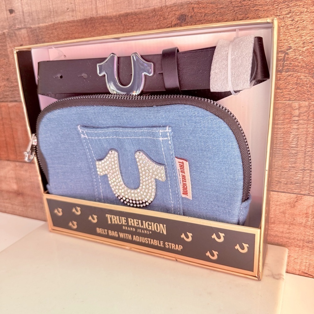 NIB True Religion Denim Bling Waist/Belt Bag